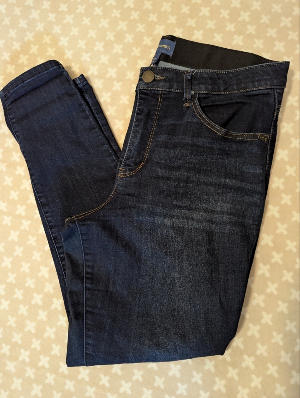 Democracy Slim Straight Dark Blue Jeans